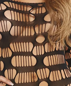 Popsi 3PC Laser Cut Bodystocking Dress