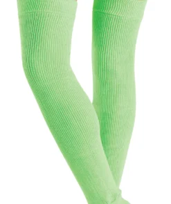 Be Wicked Lingerie Neon Green Acrylic Thigh High Leg Warmers
