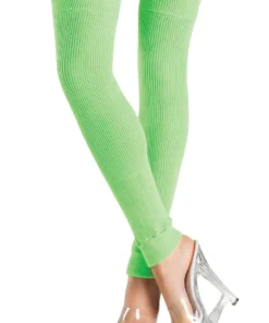 Be Wicked Lingerie Neon Green Acrylic Thigh High Leg Warmers