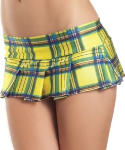 Be Wicked Bottoms Yellow Plaid Micro School Girl Skirt