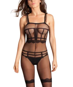 Be Wicked Mock Cage Pattern Crotchless Bodystocking
