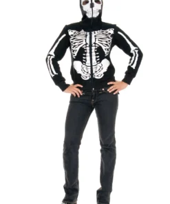 Charades Hooded Skeleton Sweatshirt Sexy Halloween Costumes