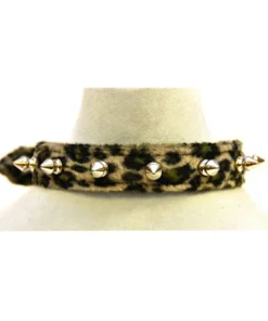 Funk Plus Green Leopard Choker With Spikes Lingerie