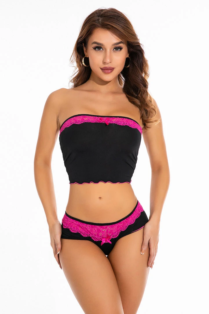 Coquette Lingerie Mesh Tube Top And Shorts 1 Coquette Lingerie Mesh Tube Top And Shorts