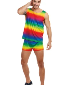 Dreamgirl Music Festival Wear Men's Rainbow Costume