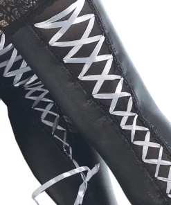 Coquette Lace Up Ribbon Wet Look Thigh High Stockings Lingerie 7 Coquette Lace Up Ribbon Wet Look Thigh High Stockings Lingerie