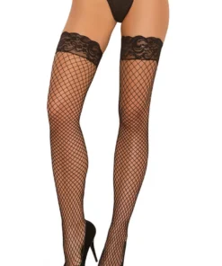 Elegant Moments Fence Net Stockings With Lace