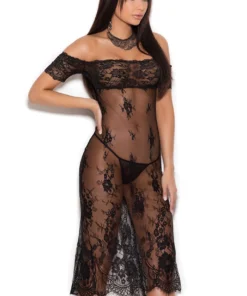 Elegant Moments Lace Off The Shoulder Lingerie Gown