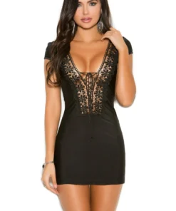 Elegant Moments Short Sleeve Boho Mini Dress