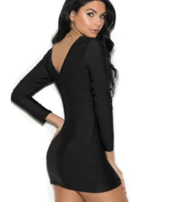 Elegant Moments Long Sleeve Lace Up Dress