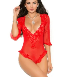 Elegant Moments Flirty Red Mesh Teddy