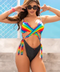 Mapalé Rainbow Wrap Bodysuit Lingerie Bodysuits
