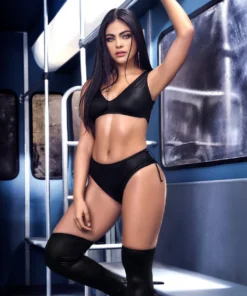 Mapale Strap Up Wetlook Bra Set Lingerie