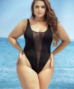 Mapalé Plus Size Black High Hip One Piece