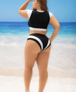 Mapalé Plus Size Black And White Sporty Two Piece
