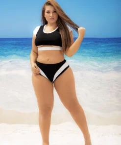 Mapalé Plus Size Black And White Sporty Two Piece 5 Mapalé Plus Size Black And White Sporty Two Piece