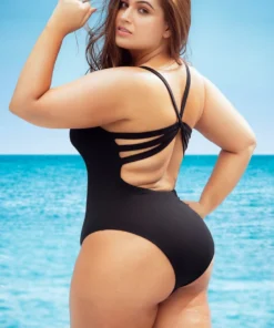 Mapalé Plus Size Basic Black One Piece