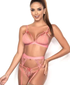 Mapalé Lace Cage Bra And Garter Set