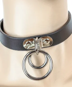 Funk Plus Leather Double O Ring Choker