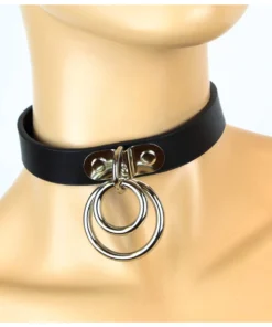 Funk Plus Leather Double O Ring Choker