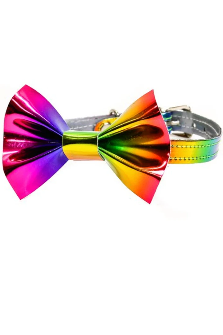 Funk Plus Metallic Rainbow Bow Choker Music Festival Wear 1 Funk Plus Metallic Rainbow Bow Choker Music Festival Wear
