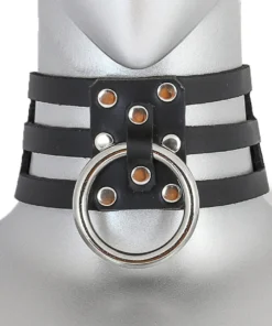 Funk Plus Triple Leather Large O Ring Choker