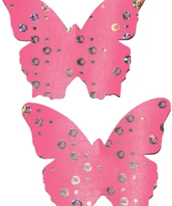 GE Apparel Sparkly Pink Butterfly Nipple Pasties