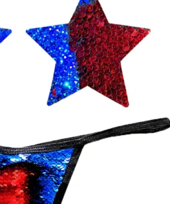 NevaNude American Spirit Flip Sequin Nipple Pasties & G-String Panty Lingerie 5 NevaNude American Spirit Flip Sequin Nipple Pasties & G-String Panty Lingerie