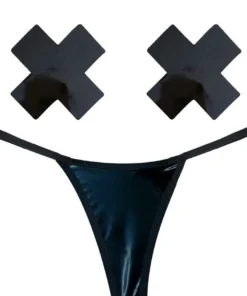 NevaNude Dom Squad Wet Vinyl Nipple Pasties & G-String Panty