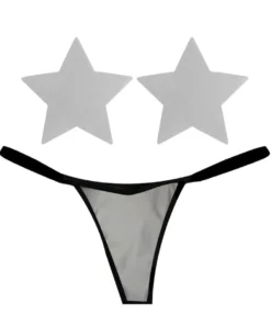 NevaNude Lingerie White Reflective Nipple Pasties & G-String Panty
