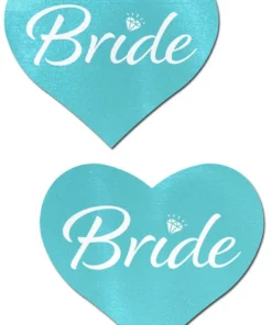 Pastease Lingerie Blue 'Bride' Heart Nipple Pasties