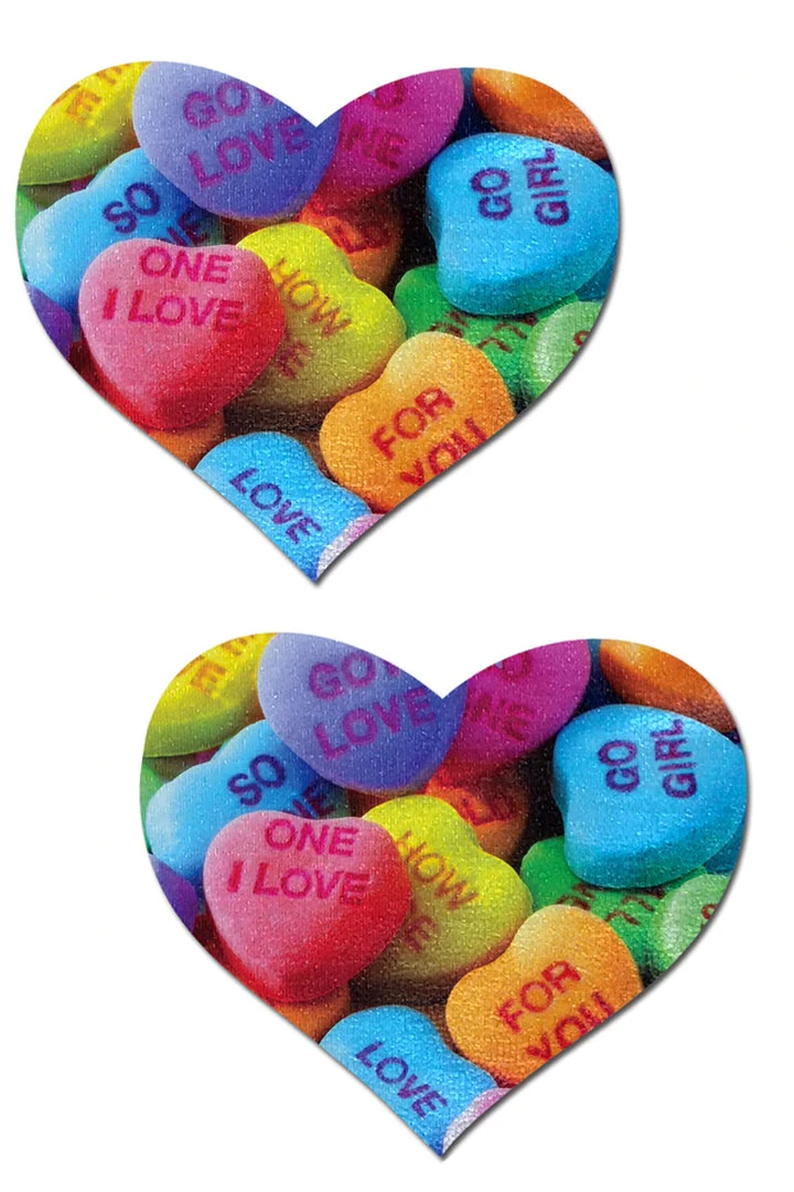 Pastease Valentine's Day Candy Hearts Nipple Pasties 1 Pastease Valentine's Day Candy Hearts Nipple Pasties
