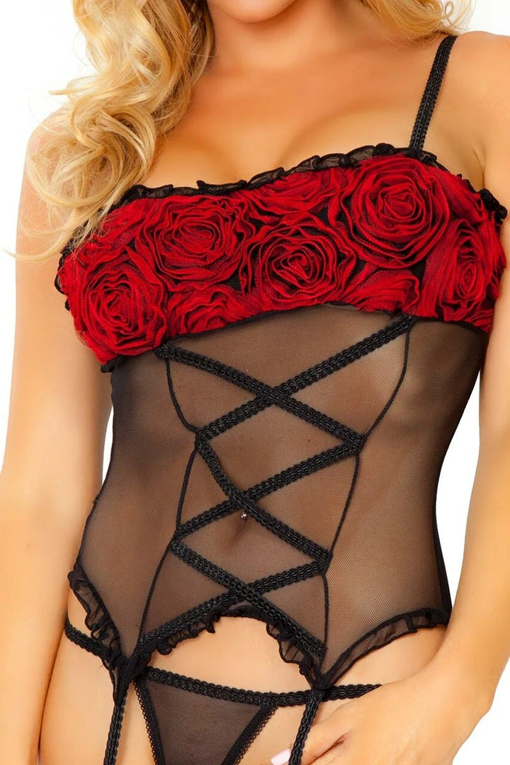 3WISHES Corsets Dark Rose Bustier 3 3WISHES Corsets Dark Rose Bustier