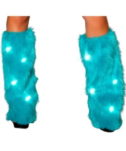 J. Valentine Music Festival Wear Light Up Furry Leg Warmers