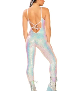J. Valentine Metallic Sequin Catsuit