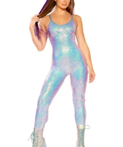 J. Valentine Metallic Sequin Catsuit