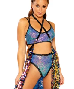 J. Valentine Sequin Harness Skirt Clothing