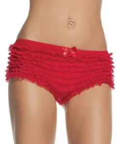Leg Avenue Lace Ruffle Tanga Shorts Bra Sets