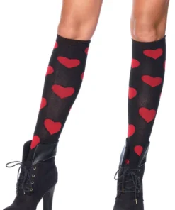 Leg Avenue Hosiery Heart Print Knee Highs