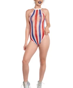 Leg Avenue Net Striped Bodysuit