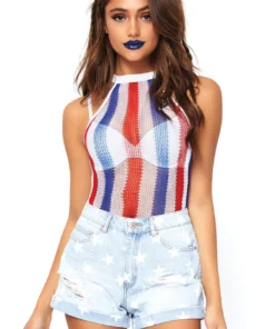 Leg Avenue Net Striped Bodysuit