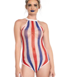 Leg Avenue Net Striped Bodysuit