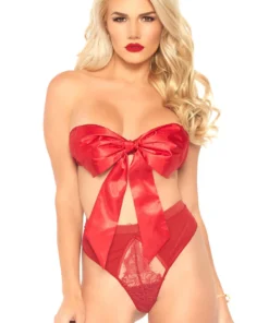 Leg Avenue Lingerie Bow Bandeau And Panty Set
