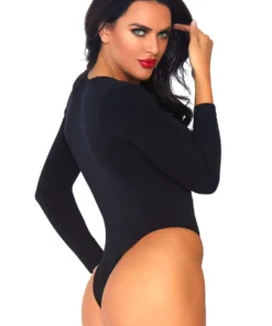 Leg Avenue Lace Up Front Opaque Bodysuit