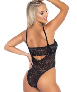 Leg Avenue Rhinestone Suspender Bodysuit Set Lingerie