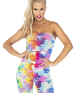 Leg Avenue Rainbow Camo Strapless Romper 7 Leg Avenue Rainbow Camo Strapless Romper