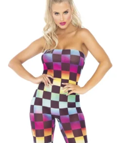 Leg Avenue Lingerie Rainbow Checkerboard Strapless Romper 7 Leg Avenue Lingerie Rainbow Checkerboard Strapless Romper