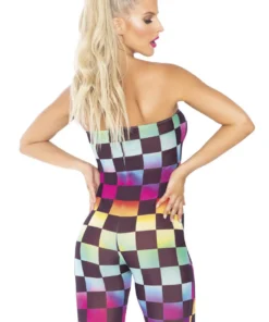 Leg Avenue Lingerie Rainbow Checkerboard Strapless Romper