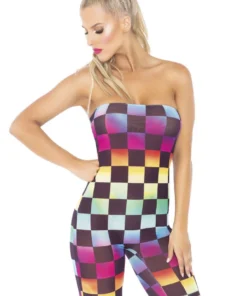 Leg Avenue Lingerie Rainbow Checkerboard Strapless Romper 6 Leg Avenue Lingerie Rainbow Checkerboard Strapless Romper