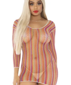 Leg Avenue Lingerie Neon Zig Zag Fishnet Mini Dress 6 Leg Avenue Lingerie Neon Zig Zag Fishnet Mini Dress